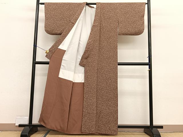 平和屋着物■上質な小紋　草花文　正絹　逸品　BAAX2388hv