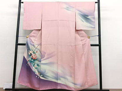 平和屋着物■訪問着　牡丹　暈し染め　正絹　逸品　BAAX2391hv
