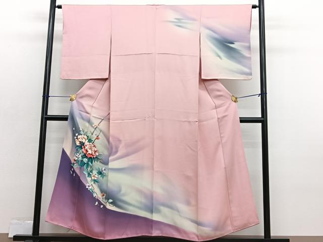 平和屋着物■訪問着　牡丹　暈し染め　正絹　逸品　BAAX2391hv