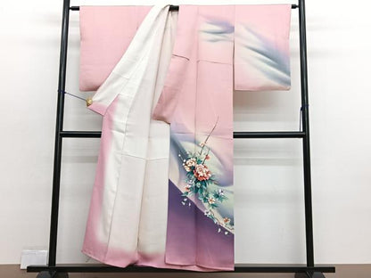 平和屋着物■訪問着　牡丹　暈し染め　正絹　逸品　BAAX2391hv