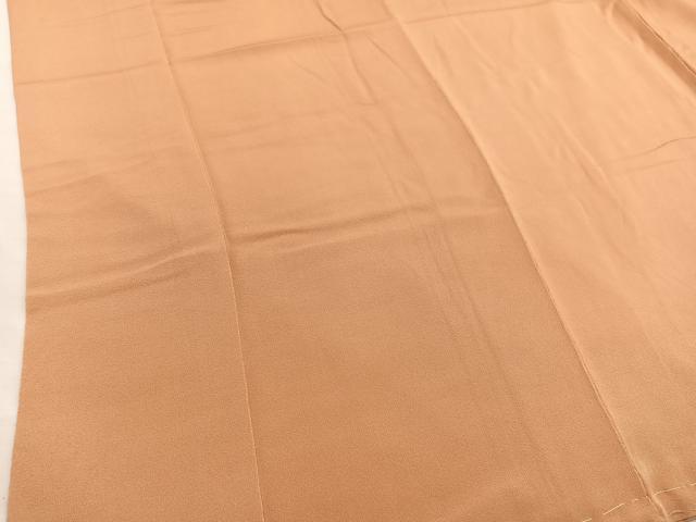 平和屋着物■上質な色無地　小麦色　鬼しぼ縮緬　正絹　逸品　未使用　BAAX2394hv