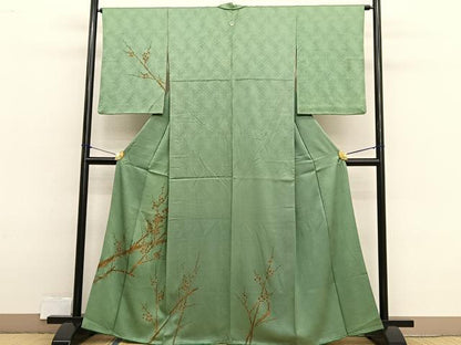 平和屋着物■訪問着　枝梅文　金彩　正絹　逸品　BAAX2404hv
