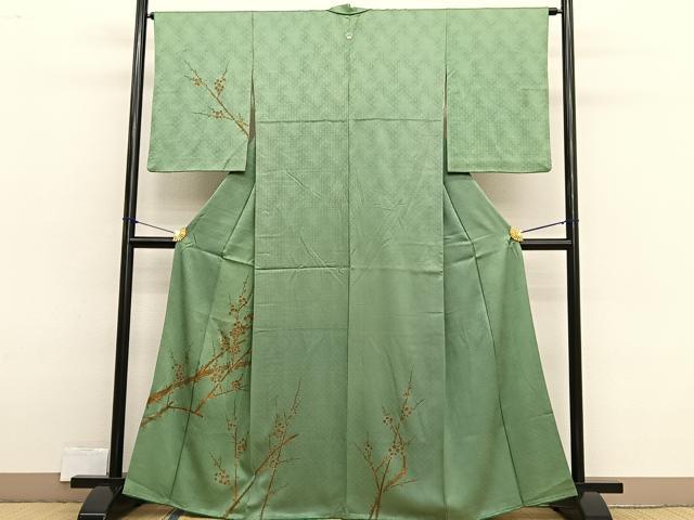 平和屋着物■訪問着　枝梅文　金彩　正絹　逸品　BAAX2404hv