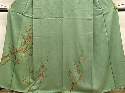 平和屋着物■訪問着　枝梅文　金彩　正絹　逸品　BAAX2404hv