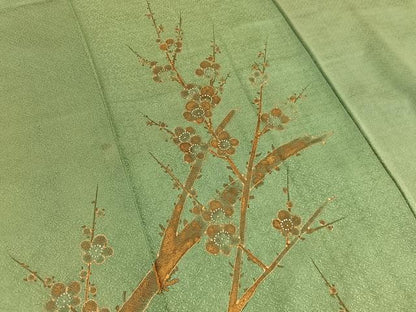 平和屋着物■訪問着　枝梅文　金彩　正絹　逸品　BAAX2404hv