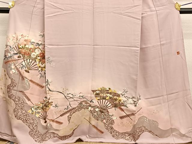平和屋着物■豪華色留袖　作家物　扇面花文　暈し染め　金銀彩　正絹　逸品　BAAX2409hv