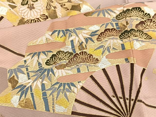 平和屋着物■豪華色留袖　作家物　扇面花文　暈し染め　金銀彩　正絹　逸品　BAAX2409hv