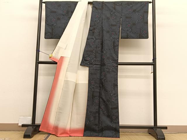 平和屋着物■本場大島紬　7マルキ　飾花文　正絹　逸品　BAAX2410hv