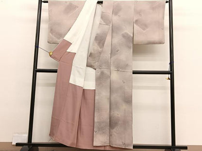 平和屋着物■上質な小紋　地紋起こし　唐草文　暈し染め　正絹　逸品　BAAX2414hv