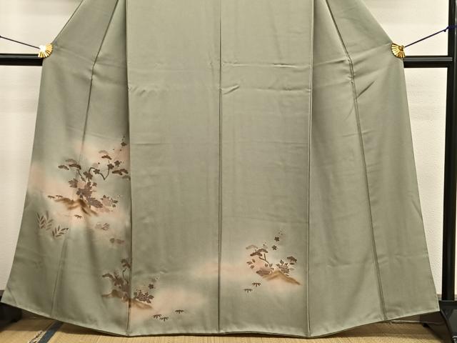 平和屋着物■訪問着　鴛鴦花文　暈し染め　金彩　正絹　逸品　BAAX2415hv