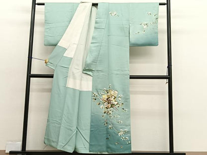 平和屋着物■金彩友禅作家　木村桂友　訪問着　御所車花文　金銀彩　正絹　逸品　BAAX2416hv