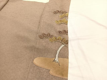 平和屋着物■豪華色留袖　刺繍　浜松文　金彩　三越扱い　正絹　逸品　BAAX2420hv
