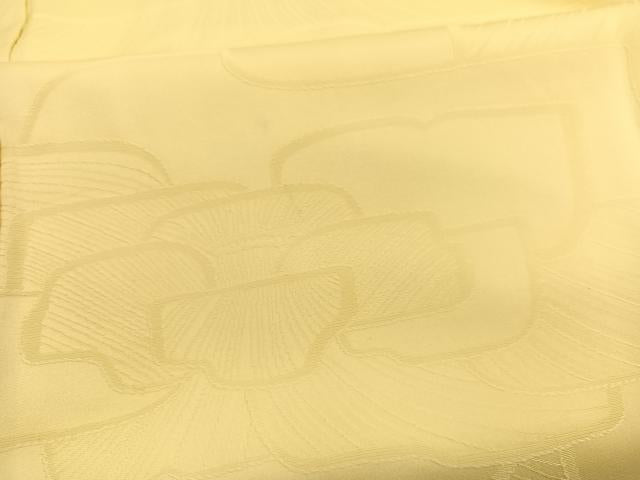 平和屋着物■上質な色無地 椿地紋 花葉色 正絹 逸品 未使用 BAAX2430hv