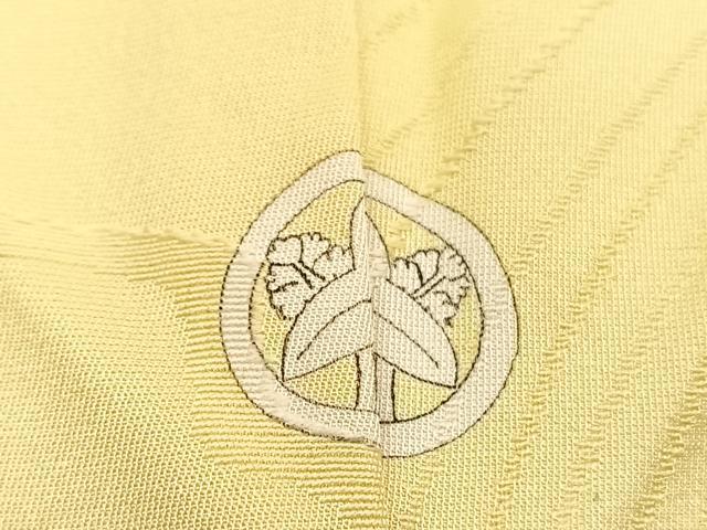 平和屋着物■上質な色無地 椿地紋 花葉色 正絹 逸品 未使用 BAAX2430hv