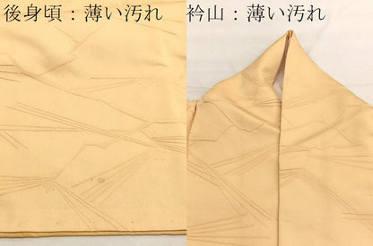 平和屋着物■上質な色無地　若松葉地紋　飴色　正絹　逸品　BAAX2434hv