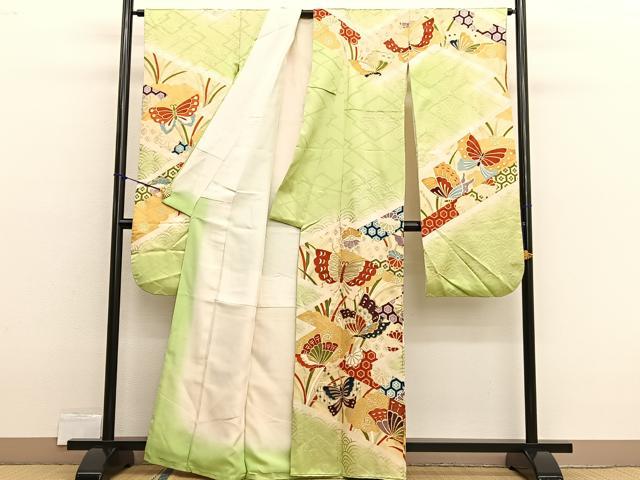 平和屋着物■豪華振袖　駒刺繍　舞蝶文　金彩　正絹　逸品　BAAX2440hv