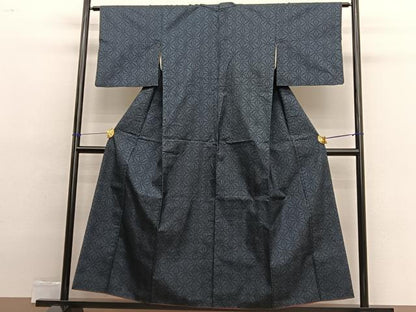 平和屋着物■本場大島紬 7マルキ 麻の葉文様 正絹 逸品 BAAX2449hv