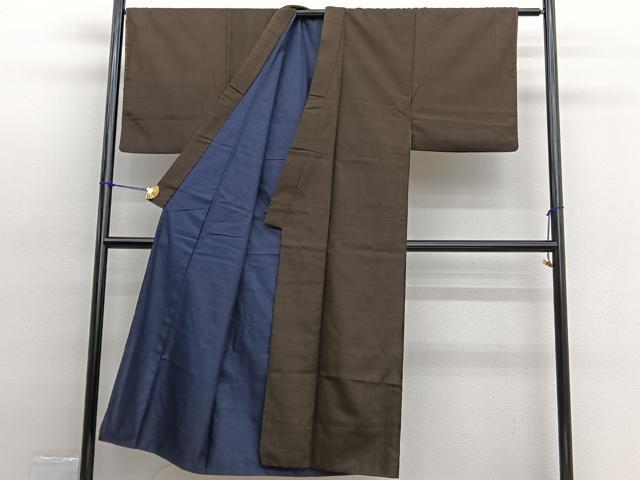 平和屋着物■男性 紬 アンサンブル 格子 正絹 逸品 BAAX2457hv