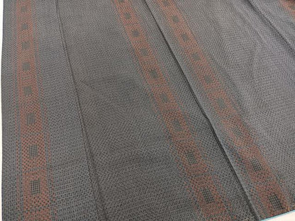 平和屋着物■上質なお召 間道 正絹 逸品 BAAX2463hv