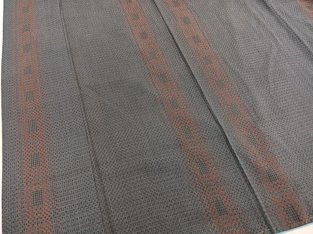 平和屋着物■上質なお召 間道 正絹 逸品 BAAX2463hv