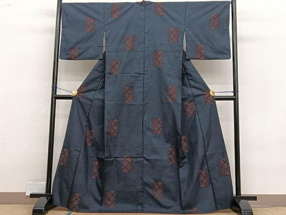 平和屋着物■本場大島紬　7マルキ　花菱文　正絹　逸品　BAAX2468hv