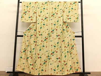 平和屋着物■上質な小紋　総絞り　枝花文　正絹　逸品　BAAX2473hv