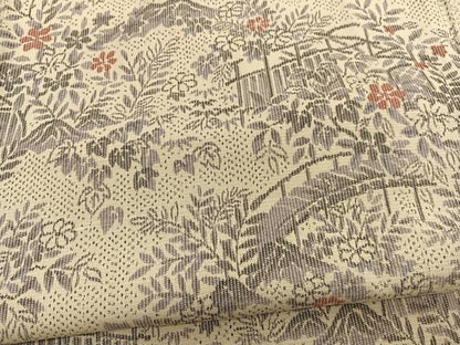 平和屋着物■上質な紬　渡橋花文　正絹　逸品　BAAX2476hv