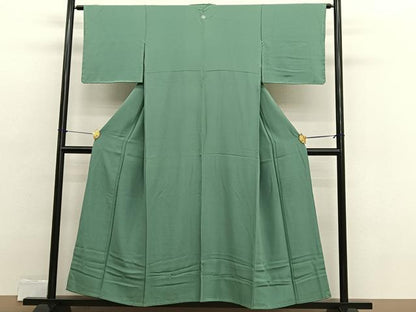 平和屋着物■上質な色無地　老竹色　正絹　逸品　未使用　BAAX2482hv