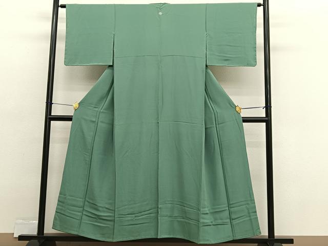 平和屋着物■上質な色無地　老竹色　正絹　逸品　未使用　BAAX2482hv