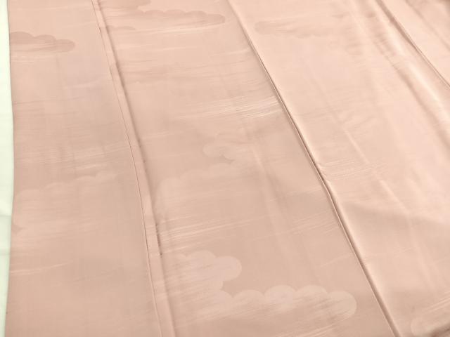 平和屋着物■上質な色無地　瑞雲地紋　赤香色　正絹　逸品　BAAX2483hv