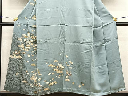 平和屋着物■訪問着　飛鶴松竹梅　金彩　正絹　逸品　BAAX2485hv