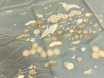 平和屋着物■訪問着　飛鶴松竹梅　金彩　正絹　逸品　BAAX2485hv