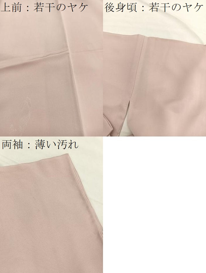 平和屋着物■豪華色留袖　色無地　枝花地紋　洗柿色　正絹　逸品　BAAX2486hv