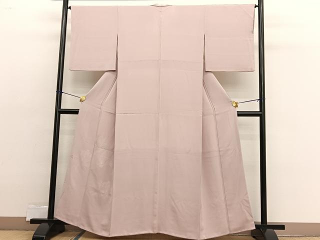 平和屋着物■豪華色留袖　色無地　枝花地紋　洗柿色　正絹　逸品　BAAX2486hv