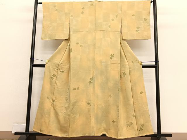 平和屋着物■上質な小紋　楓風景文　暈し染め　正絹　逸品　BAAX2488hv