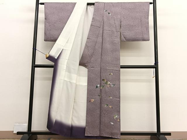 平和屋着物■訪問着　舞葉文　たたき染め　金彩　鈴乃屋扱い　正絹　逸品　BAAX2489hv