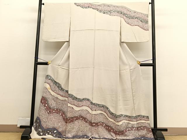 平和屋着物■訪問着　箔散らし文様　金銀彩　ロング丈　正絹　逸品　BAAX2490hv