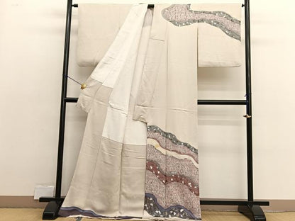 平和屋着物■訪問着　箔散らし文様　金銀彩　ロング丈　正絹　逸品　BAAX2490hv