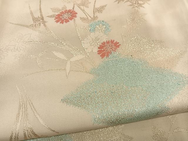 平和屋着物■上質な小紋　寿光織　松皮菱花文　金糸　正絹　逸品　BAAX2497hv