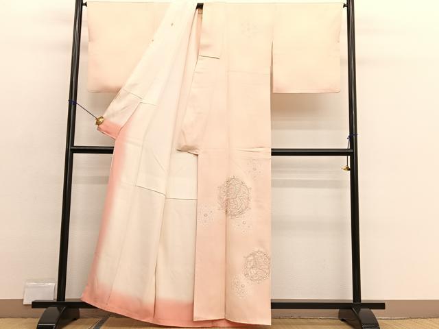 平和屋着物■中国三大刺繍　相良刺繍　訪問着　鳳凰花文　暈し染め　正絹　逸品　BAAX2501hv