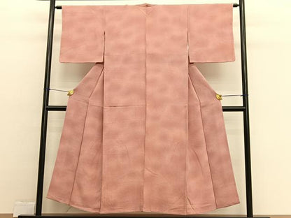 平和屋着物■上質な小紋　霞文　暈し染め　鬼しぼ縮緬　正絹　逸品　BAAX2503hv