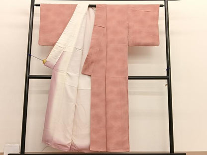 平和屋着物■上質な小紋　霞文　暈し染め　鬼しぼ縮緬　正絹　逸品　BAAX2503hv
