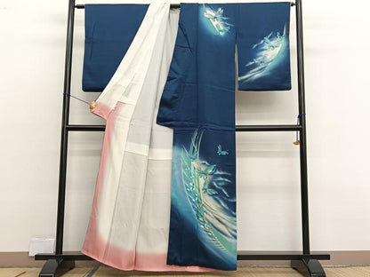 平和屋着物■訪問着　作家物　舞蝶文　暈し染め　金彩　やまと誂製　正絹　逸品　BAAX2507hv