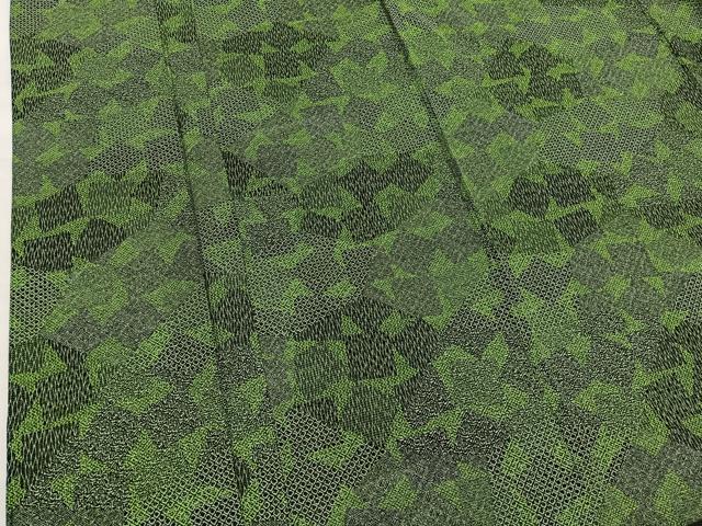 平和屋着物■上質な小紋　色紙文様　黒地　銀彩　正絹　逸品　BAAX2508hv
