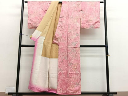 平和屋着物■上質な小紋　絞り　枝梅文　暈し染め　正絹　逸品　BAAX2511hv