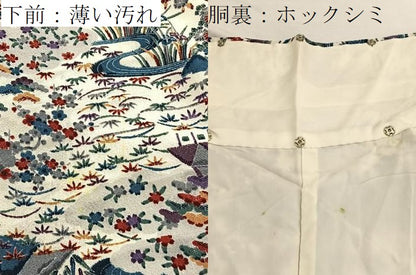 平和屋着物■上質な小紋　御所解文　鬼しぼ縮緬　正絹　逸品　BAAX2512hv