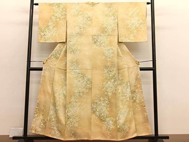 平和屋着物■上質な小紋　草花文　暈し染め　金彩　正絹　逸品　BAAX2515hv