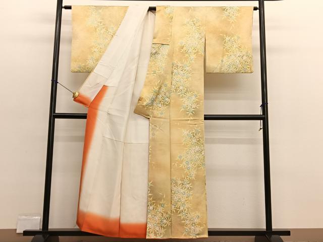 平和屋着物■上質な小紋　草花文　暈し染め　金彩　正絹　逸品　BAAX2515hv