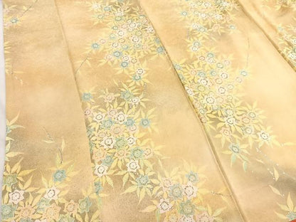平和屋着物■上質な小紋　草花文　暈し染め　金彩　正絹　逸品　BAAX2515hv
