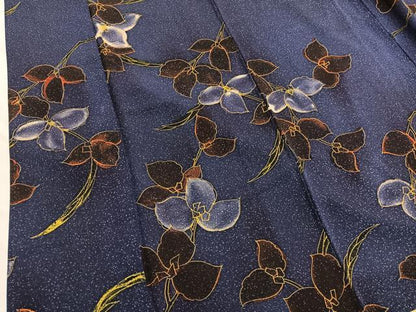 平和屋着物■上質な小紋　枝花文　たたき染め　正絹　逸品　BAAX2516hv